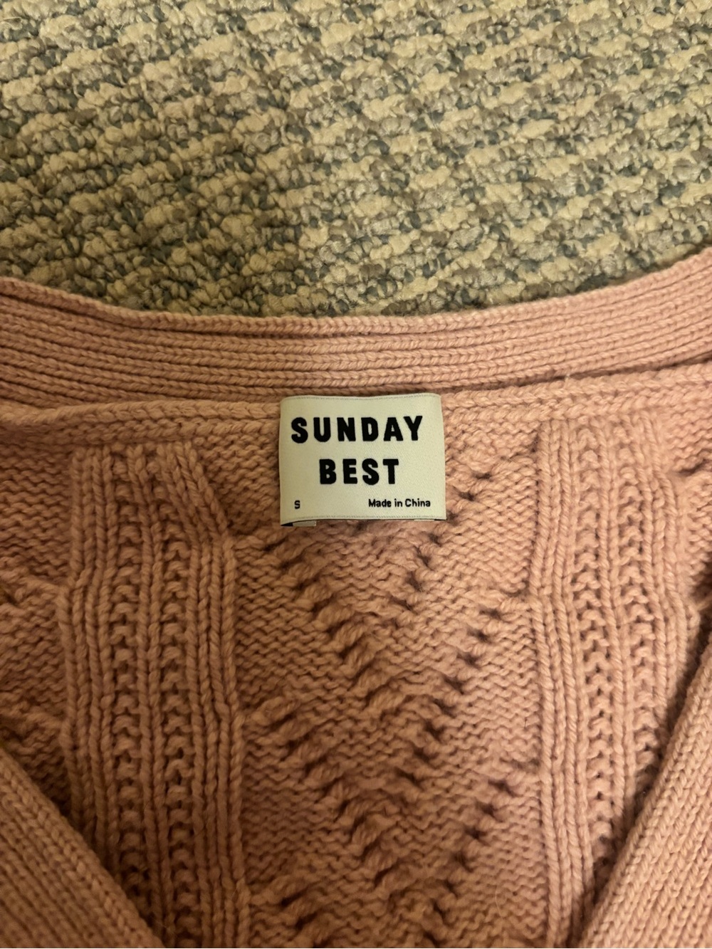 Sunday best cable knit pink cardigan - Picture 2 of 3